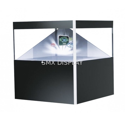 Display di ologramma di piramide 3D a 360 gradi Vitrina / Ologramma di piramide 3D trasparente Holobox Occhiali in vetro