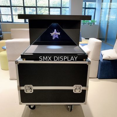 Qualità 270 gradi 32' Display olografico Piramide Vitrina olografica 3D Full HD Con custodia di volo Fabbrica