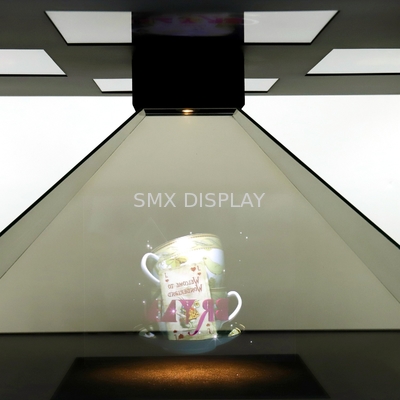 Pubblicità 165x165x82 cm della porta USB dell'esposizione dell'ologramma della piramide della luce del LED
