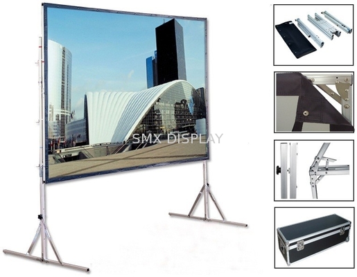Proiezione anteriore posteriore da 120 pollici Proiettore portatile pieghevole veloce Proiezione schermo con tessuto in PVC 3D in metallo